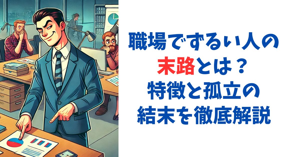 職場でずるい人の末路とは？特徴と孤立の結末を徹底解説