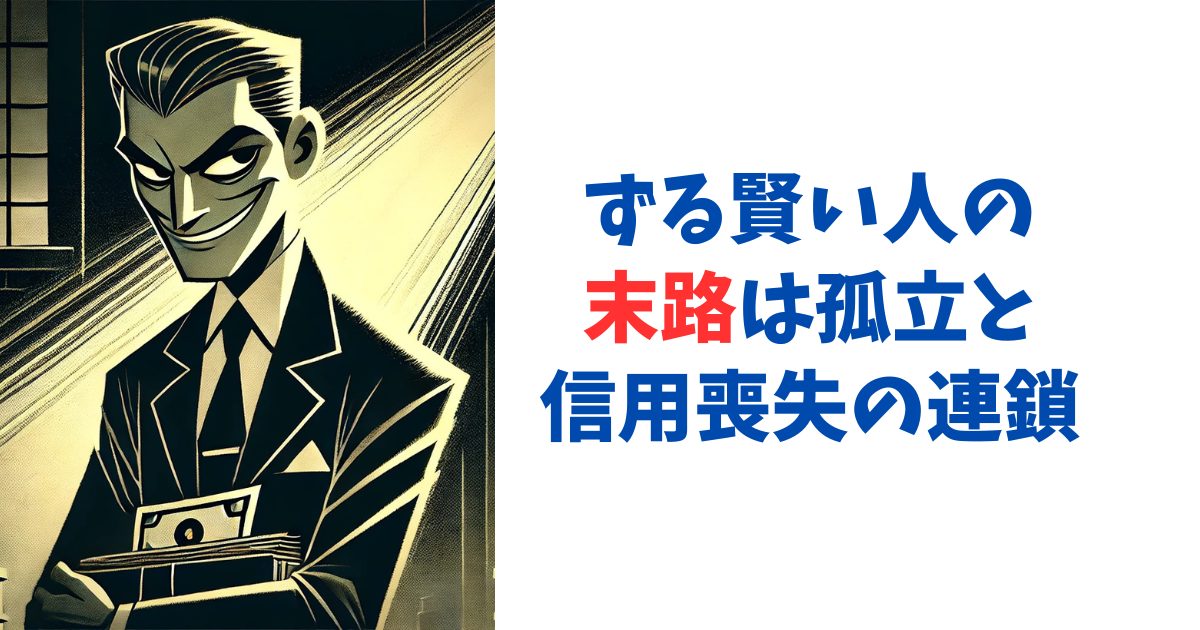 ずる賢い人の末路は孤立と信用喪失の連鎖